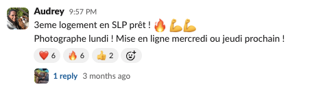 Message de Audrey dans la communauté Liberty Cashflow : troisième logement en sous-location prêt, mise en ligne imminente