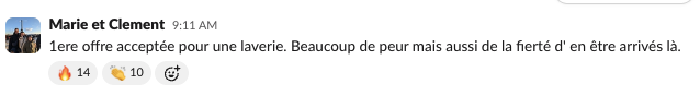 Message de Marie & Clément dans la communauté Liberty Cashflow : première offre acceptée pour une laverie