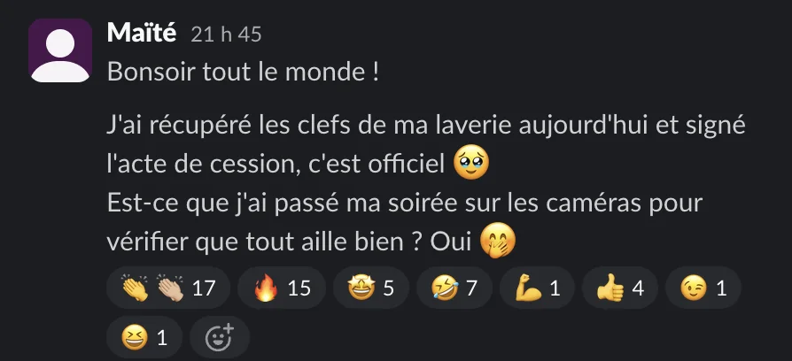 Capture d'un message partagé par un membre de Liberty Cashflow