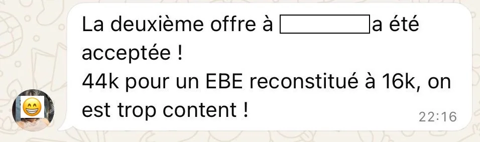 Capture d'un message partagé par un membre de Liberty Cashflow