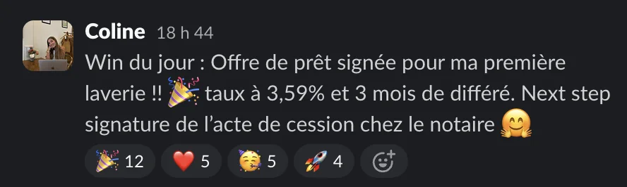 Capture d'un message partagé par un membre de Liberty Cashflow