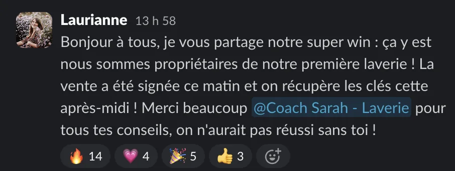 Capture d'un message partagé par un membre de Liberty Cashflow