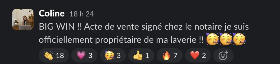Capture d'un message partagé par un membre de Liberty Cashflow