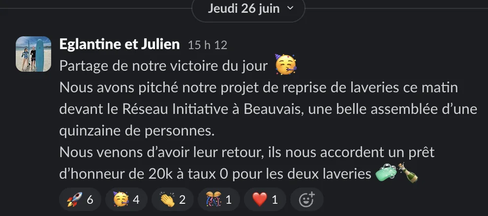 Capture d'un message partagé par un membre de Liberty Cashflow