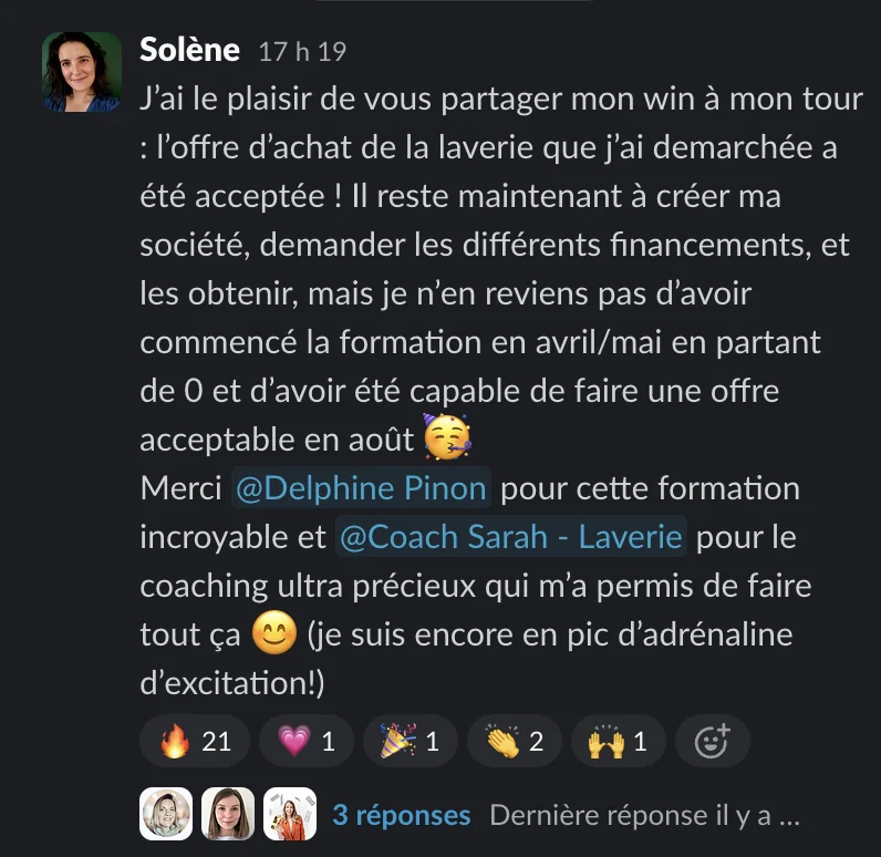 Capture d'un message partagé par un membre de Liberty Cashflow