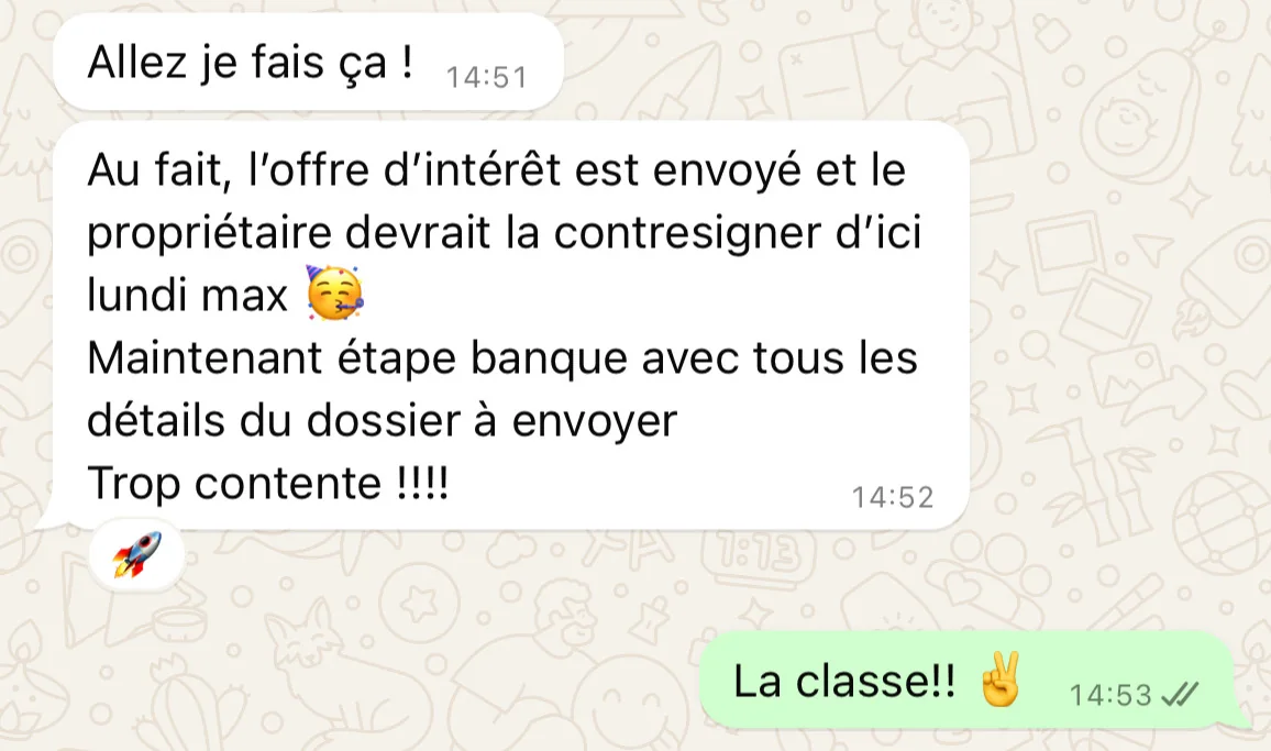 Capture d'un message partagé par un membre de Liberty Cashflow