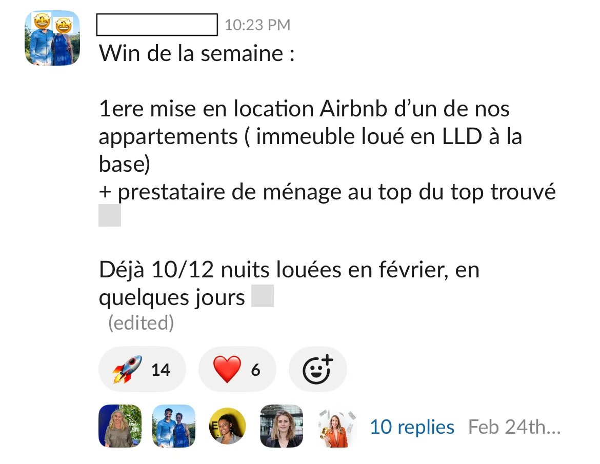 Capture d'un message partagé par un membre de Liberty Cashflow