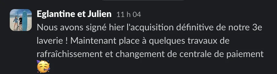 Capture d'un message partagé par un membre de Liberty Cashflow