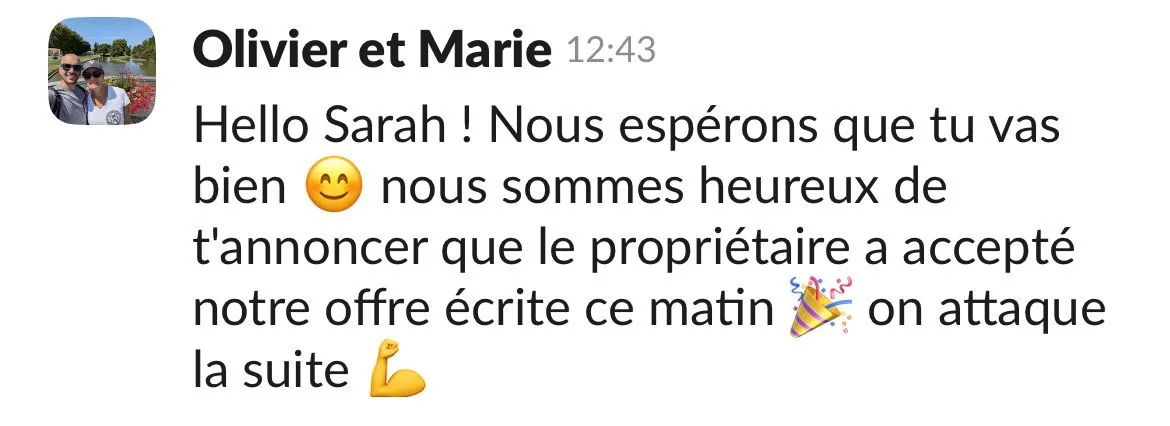 Capture d'un message partagé par un membre de Liberty Cashflow