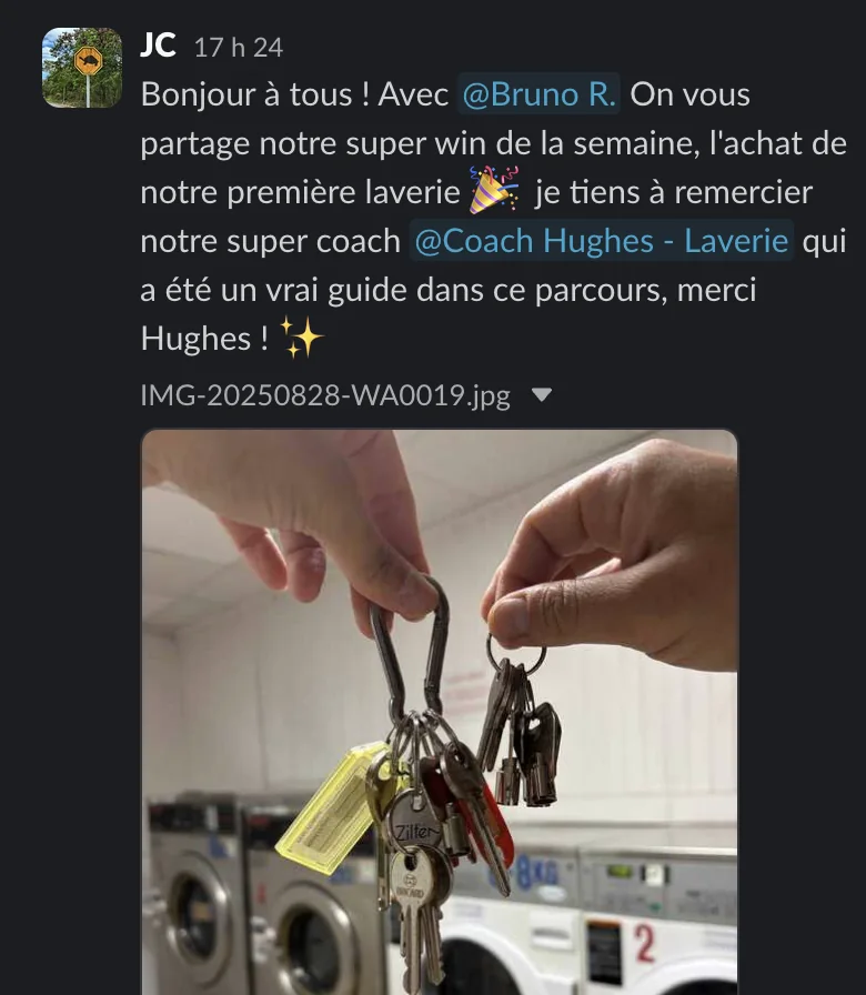 Capture d'un message partagé par un membre de Liberty Cashflow