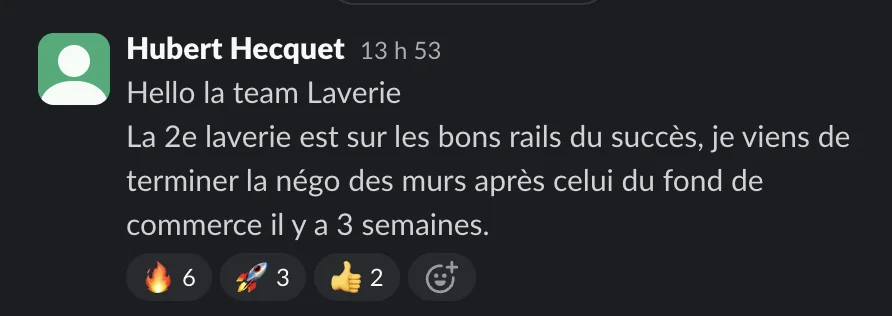 Capture d'un message partagé par un membre de Liberty Cashflow