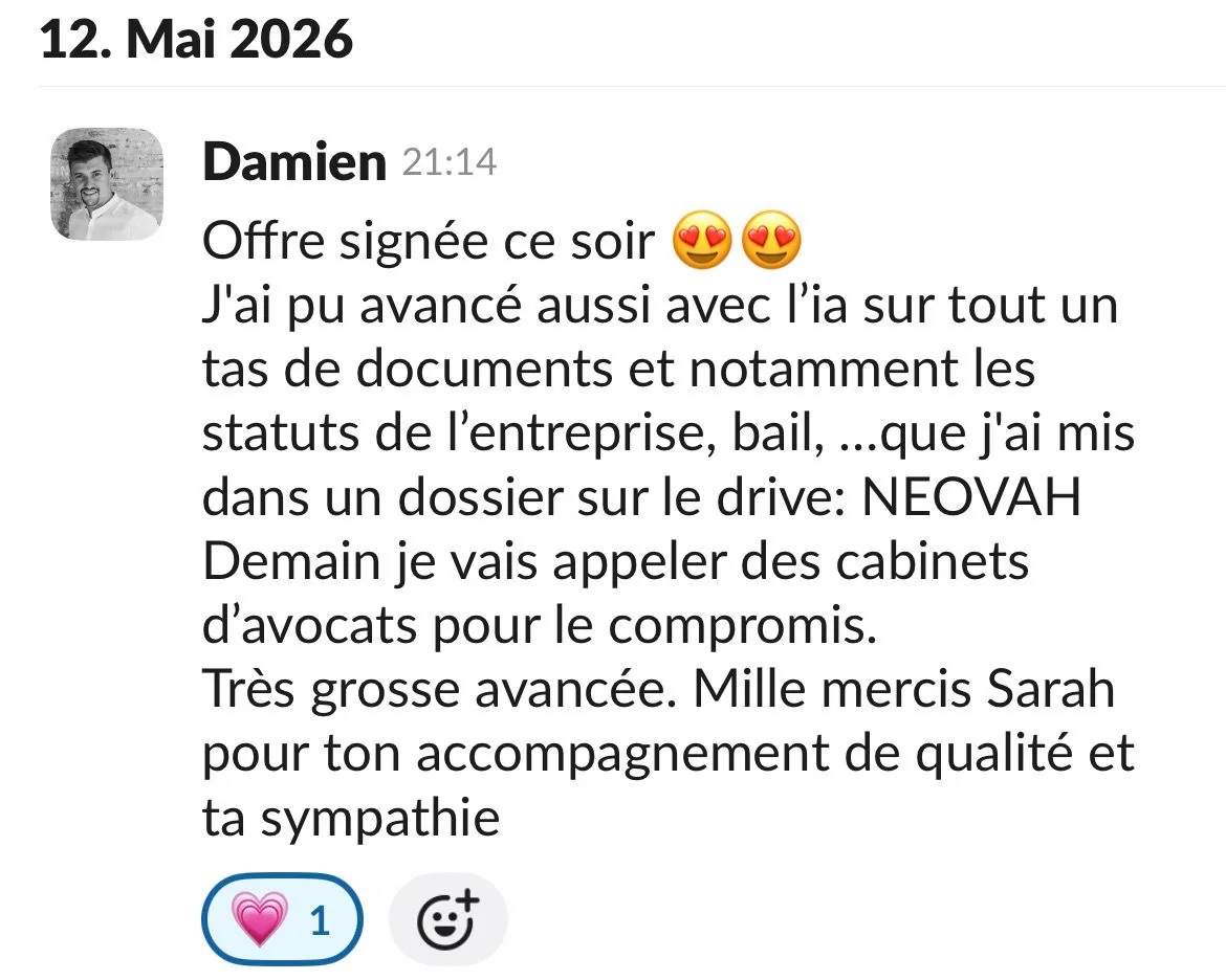 Capture d'un message partagé par un membre de Liberty Cashflow