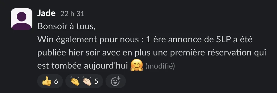 Capture d'un message partagé par un membre de Liberty Cashflow