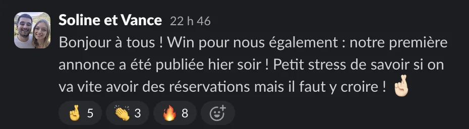 Capture d'un message partagé par un membre de Liberty Cashflow