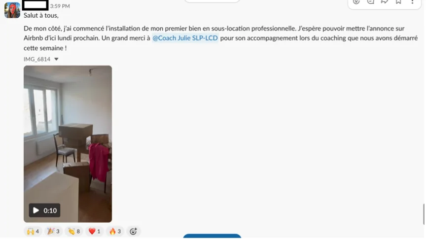 Capture d'un message partagé par un membre de Liberty Cashflow