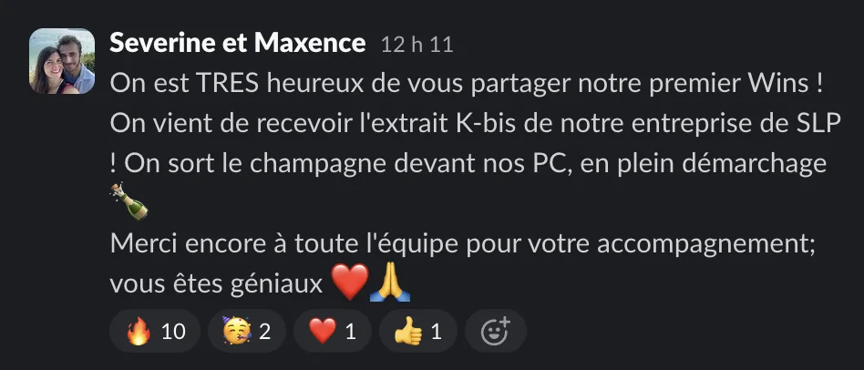 Capture d'un message partagé par un membre de Liberty Cashflow