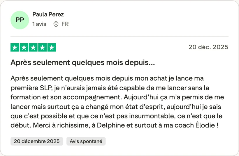 Capture d'un message partagé par un membre de Liberty Cashflow