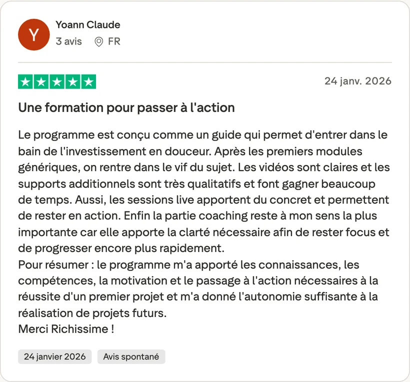 Capture d'un message partagé par un membre de Liberty Cashflow