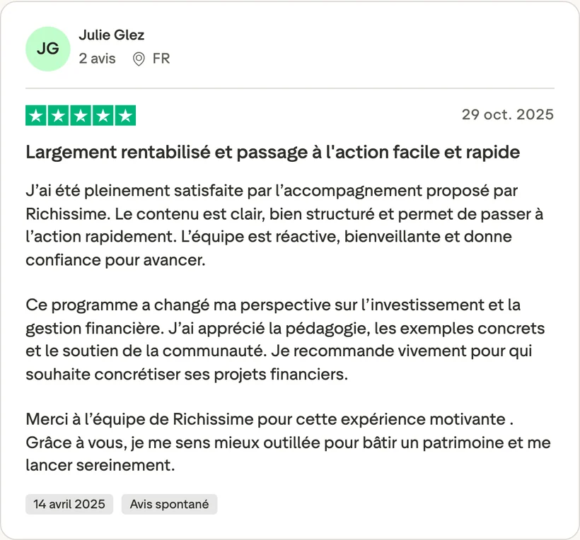 Capture d'un message partagé par un membre de Liberty Cashflow