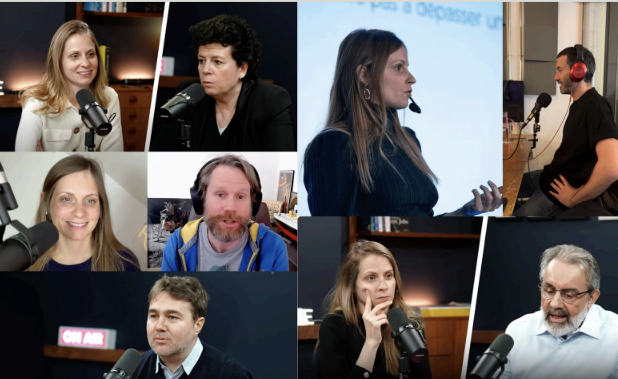 Mosaïque d'invités du podcast Richissime en studio